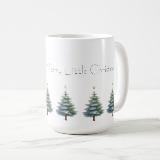 Christmas Trees with Personalized Message Mug (Devant droit)