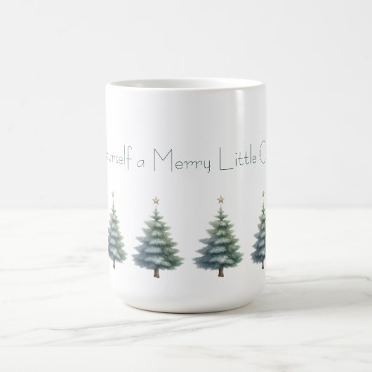 Christmas Trees with Personalized Message Mug Koffiemok (Center)