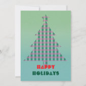 Christmas Trendy Checks Customize Party Kaart (Achterkant)