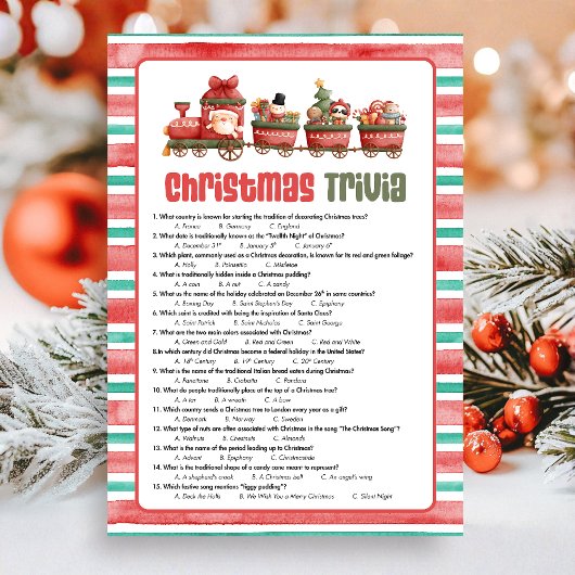 Christmas Trivia Game Feestdagenkaart