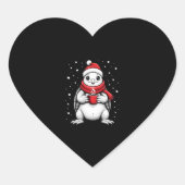 Christmas Turtle with Santa Hat Coffee Lover Funny Hart Sticker (Voorkant)