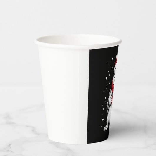 Christmas Turtle with Santa Hat Coffee Lover Funny Papieren Bekers (Rechts)