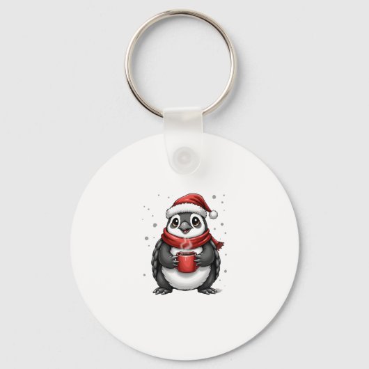 Christmas Turtle with Santa Hat Coffee Lover Funny Sleutelhanger (Voorkant)