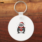 Christmas Turtle with Santa Hat Coffee Lover Funny Sleutelhanger (Voorkant)