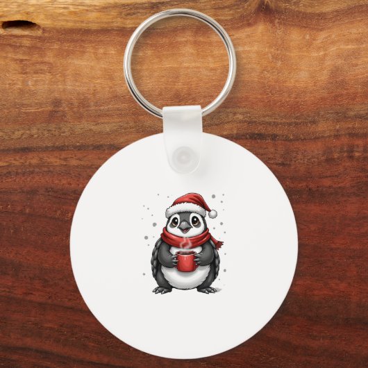 Christmas Turtle with Santa Hat Coffee Lover Funny Sleutelhanger (Voorkant)