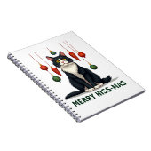 Christmas Tuxedo Cat with Holiday Decorations Merr Notitieboek (Rechterzijde)