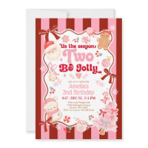 Christmas Two Be Jolly 2nd Birthday Invitation