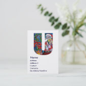 CHRISTMAS U BRIEF / SANTA MET VIOLIN MONOGRAM VISITEKAARTJE (Staand voorkant)