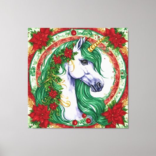 Christmas Unicorn Canvas Afdruk (Voorkant)