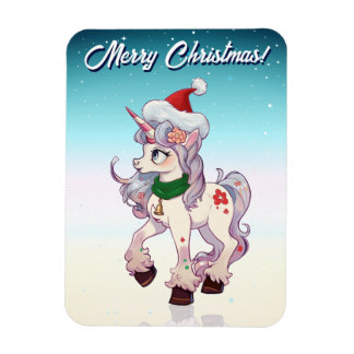 Christmas Unicorn Cartoon Magneet