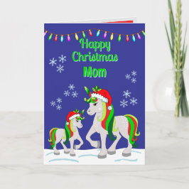 Christmas Unicorn Folded Greeting Card Kaart
