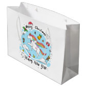 Christmas Unicorn Groot Cadeauzakje (Achterkant Gekanteld)