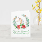 Christmas Unicorn Kaart (Gele Bloem)
