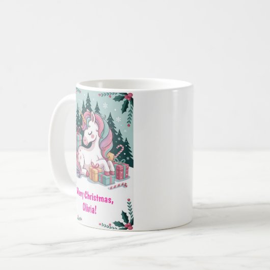 Christmas Unicorn Mug (Devant gauche)