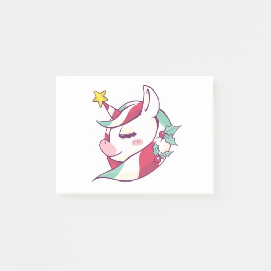 Christmas Unicorn Post-it® Notes (Voorkant)