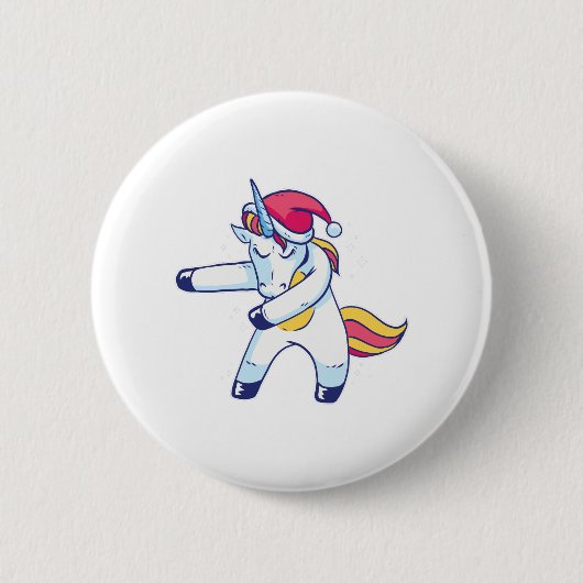 Christmas Unicorn Ronde Button 5,7 Cm (Voorkant)