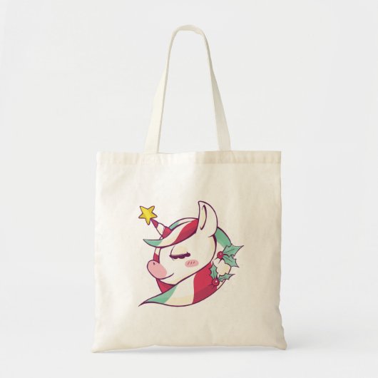 Christmas Unicorn Tote Bag (Voorkant)