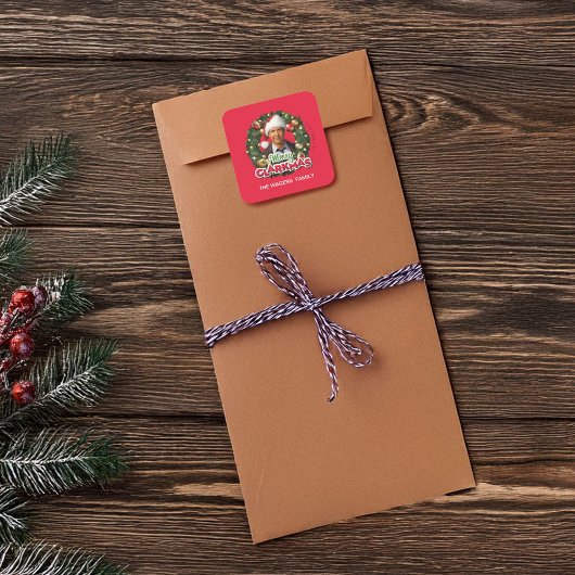 Christmas Vacation | Merry Clarkmas - Personalized Vierkante Sticker