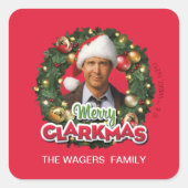 Christmas Vacation | Merry Clarkmas - Personalized Vierkante Sticker (Voorkant)