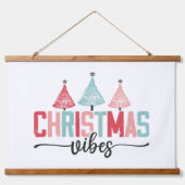 Christmas Vibes - Feestelijke boom ontwerp Hangend Wandkleed (Voorkant)
