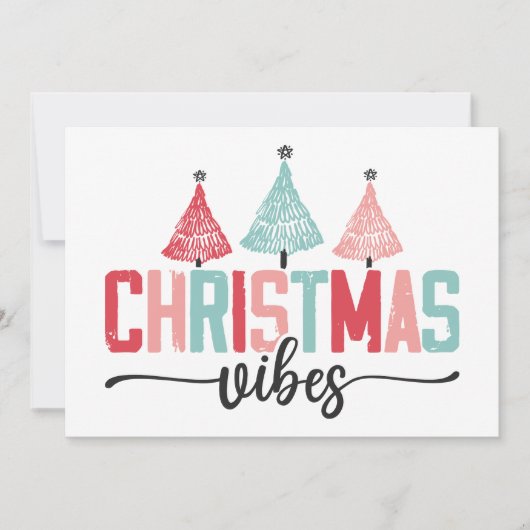 Christmas Vibes - Feestelijke boom ontwerp Kaart (Voorkant)
