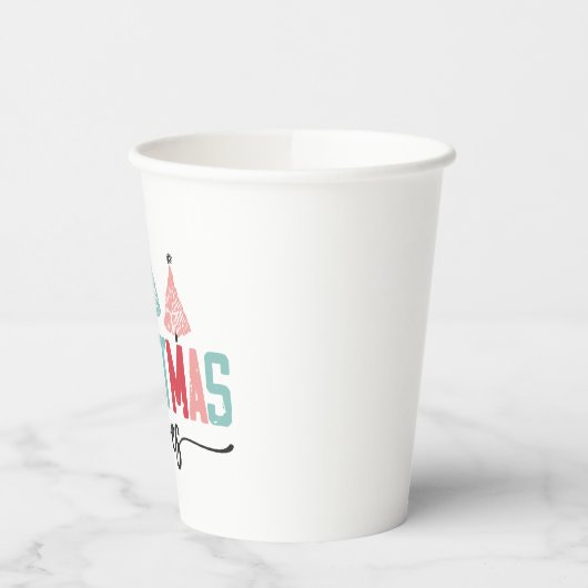 Christmas Vibes - Feestelijke boom ontwerp Papieren Bekers (Links)