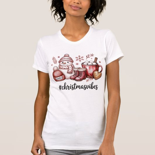 christmas vibes hot cocoa and snow fun  t-shirt (Voorkant)