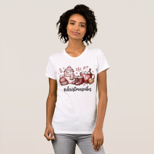 christmas vibes hot cocoa and snow fun  t-shirt (Voorkant volledig)
