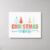Christmas Vibes - Kleurrijke Vakantiebomen Ontwerp Canvas Afdruk (Voorkant)