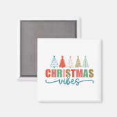 Christmas Vibes - Kleurrijke Vakantiebomen Ontwerp Magneet (Voorkant / Achterkant)