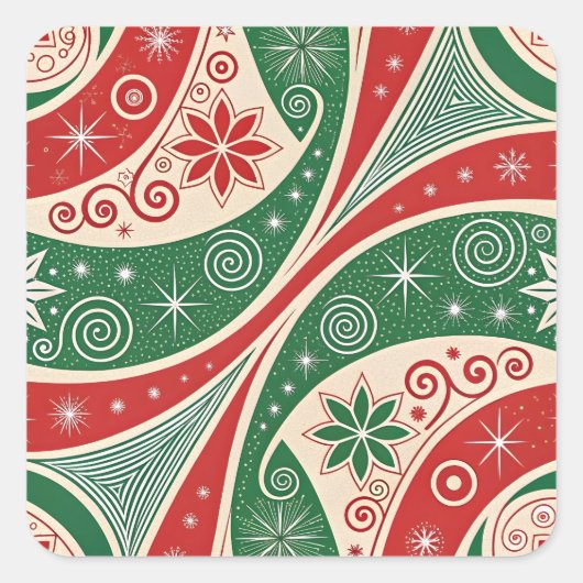 Christmas Vibes Vierkante Sticker (Voorkant)