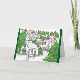 Christmas Village 2 Wenskaart Bedankkaart