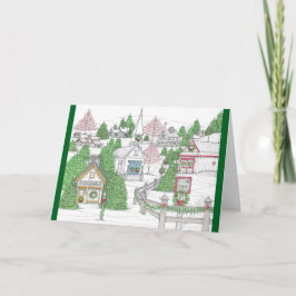 Christmas Village 6 Wenskaart Bedankkaart