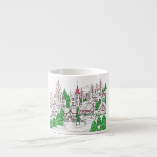 Christmas Village Espresso Mug Kop (Voorkant)