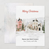 Christmas Village Holiday Greeting Card Feestdagenkaart (Voorkant / Achterkant)