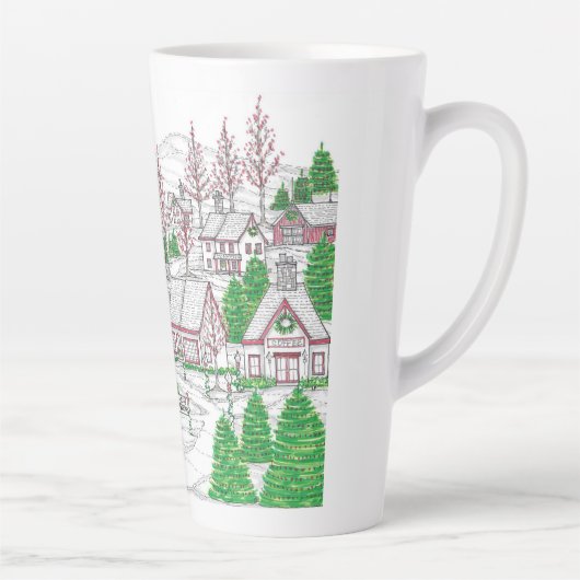 Christmas Village Large Latte Mug (Droite)