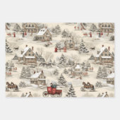 Christmas Village Rustiek Inpakpapier Vel (Voorkant 2)