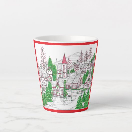 Christmas Village Small Latte Mug (Devant)