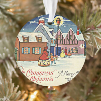 Christmas Village Victorian Art deco  Ornament