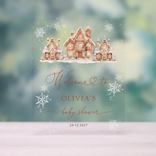 Christmas Village Winter Baby Shower Welcome (Neutre)