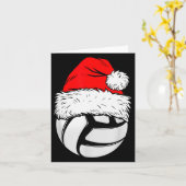 Christmas Volleyball Ball Santa Hat Xmas Matching  Kaart (Gele Bloem)