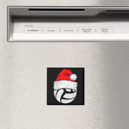 Christmas Volleyball Ball Santa Hat Xmas Matching Magneet (Insitu (Vaatwasser))