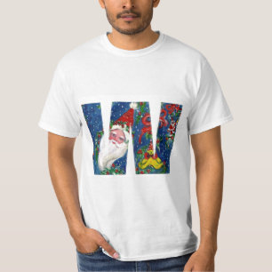 CHRISTMAS W BRIEF/SANTA CLAUS MET RODE RIBBON T-SHIRT