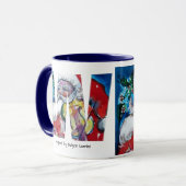 CHRISTMAS W BRIEF / SANTA MET VIOLIN MONOGRAM MOK (Voorkant links)