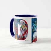 CHRISTMAS W BRIEF / SANTA MET VIOLIN MONOGRAM MOK (Voorkant links)