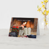 Christmas Warm and Cozy Fireplace Kaart (Gele Bloem)