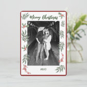 Christmas Watercolor Flat Holiday Card Feestdagenkaart (Staand voorkant)