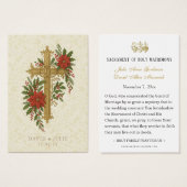 Christmas Wedding Cross Prayer Card (Devant & derrière)