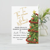Christmas Wedding Invitation,Winter Wedding Kaart (Staand voorkant)
