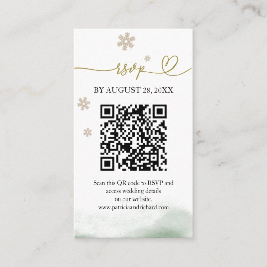 Christmas Wedding QR RSVP Informatiekaartje (Voorkant)